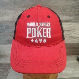 World Series of Poker Adjustable Hat - Black And Red EuC